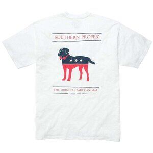 New Southern Proper Front Pocket Tee Shirt Dog Logo Mens Size XL Party Animal